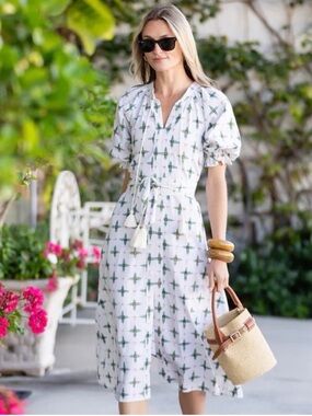 New Julia Amory Zoe Dress in lightweight cotton Ikat NWT XS